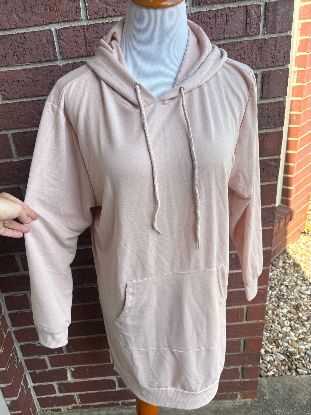 White Mark Dusty Pink Hoodie Dress